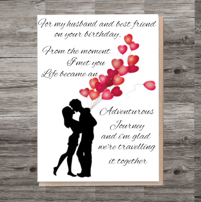 Husband Birthday Card, Birthday Card for Husband